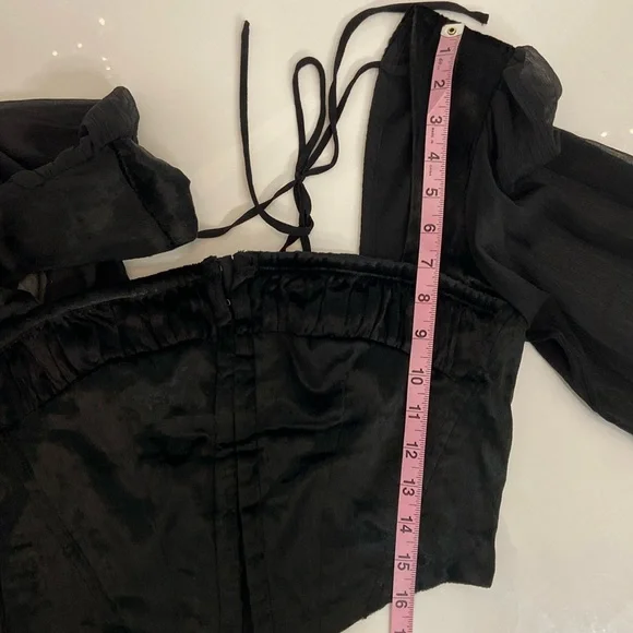EUC black velvet corset style top by Urban Outfitters, size S. Worn once. - Picture 10 of 12